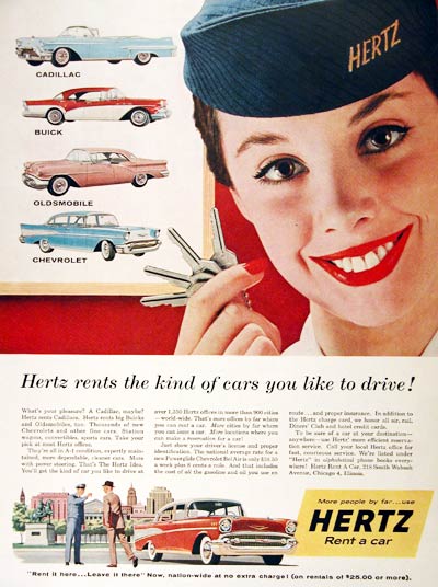 1957 Hertz Rent A Car