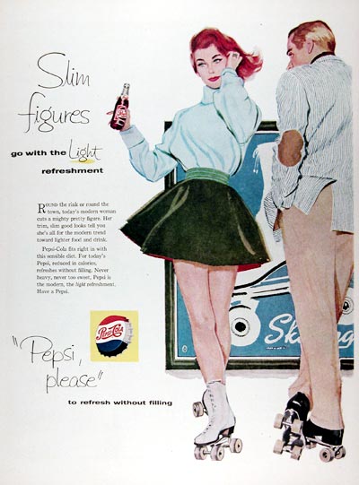 1958 Pepsi Cola Roller Skating #024834