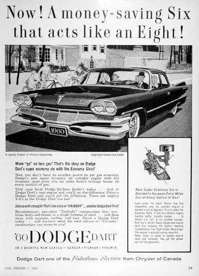 1960 Dodge Dart Seneca Club Sedan Vintage Ad #025346
