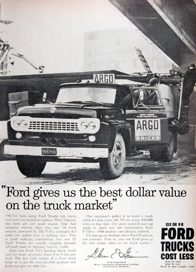 1960 Ford Trucks F-750 Vintage Ad #025347
