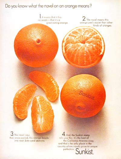 1966 Sunkist Navel Oranges #003670