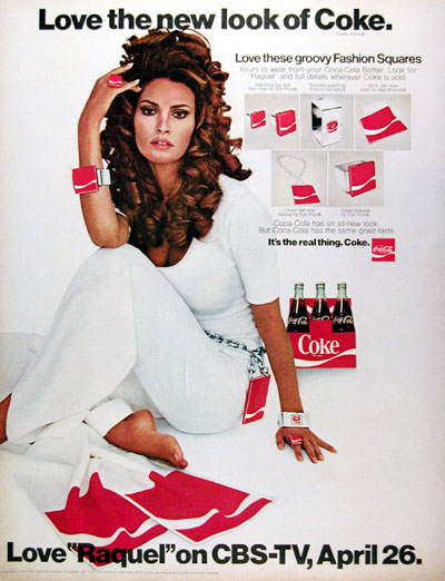 1970 Coca Cola New Look Raquel Welch #013076