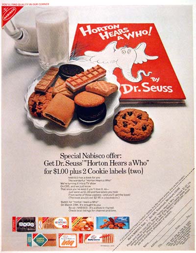 1970 Nabisco Cookies #003576