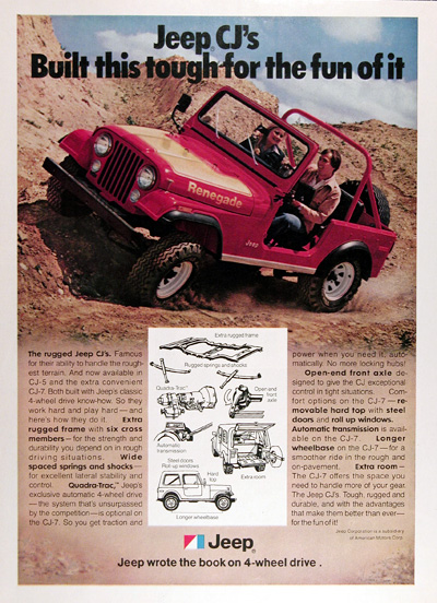 1977 Jeep CJ Renegade Vintage Ad #025373