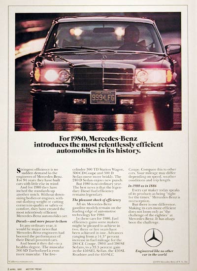 1980 Mercedes Benz #005879