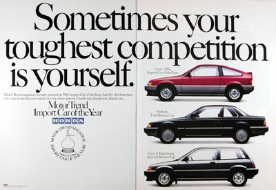 1984 Honda Import Car of the Year #023988