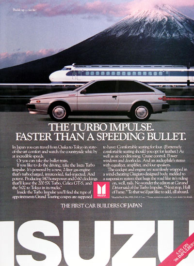 1987 Isuzu Impulse Turbo Vintage Ad #005848