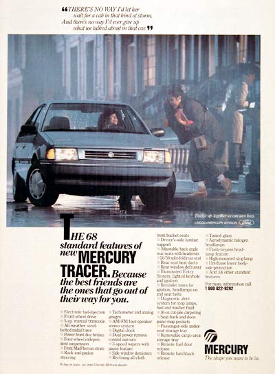 1987 Mercury Tracer Sedan #006191