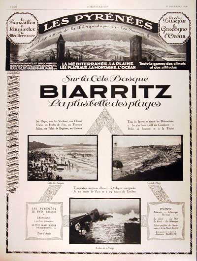 1926 Biarritz Tourism Vintage French Ad #000187