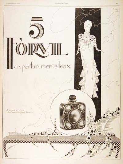 1926 Forvil No.5 Perfume Vintage French Ad #000195