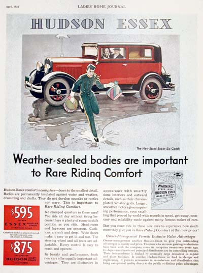1931 Essex Super Six Coach Vintage Ad 