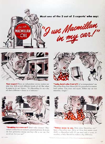 1946 Macmillan Motor Oil Classic Ad #000417