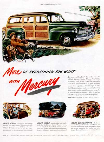 1946 Mercury Woody Wagon Vintage Ad #000426