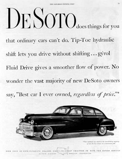 1947 DeSoto Sedan Classic Ad #000469
