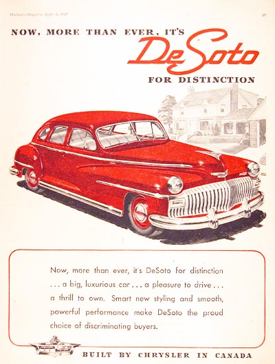 1947 DeSoto Sedan Classic Ad #000431