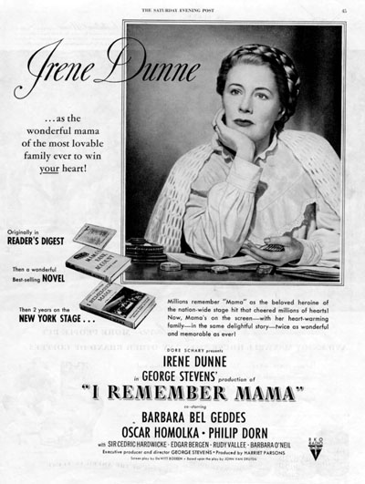 1947 RKO "I Remember Mama" Vintage Ad #000447