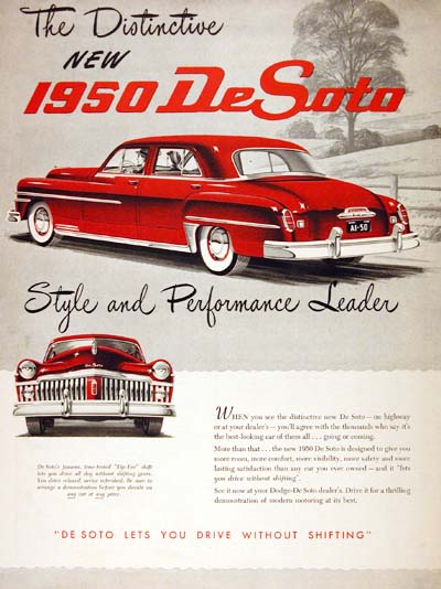 1950 DeSoto Sedan Vintage Ad 