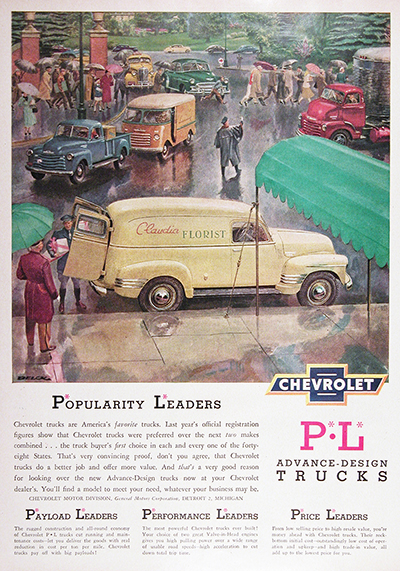 1950 Chevrolet Panel Delivery Van Vintage Ad #025505