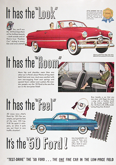 1950 Ford Convertible & Coupe Vintage Ads #025521