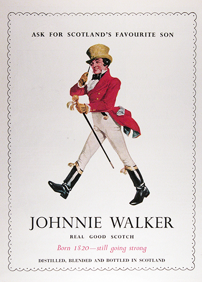 1950 Johnnie Walker Scotch Vintage CDN Ad #025828