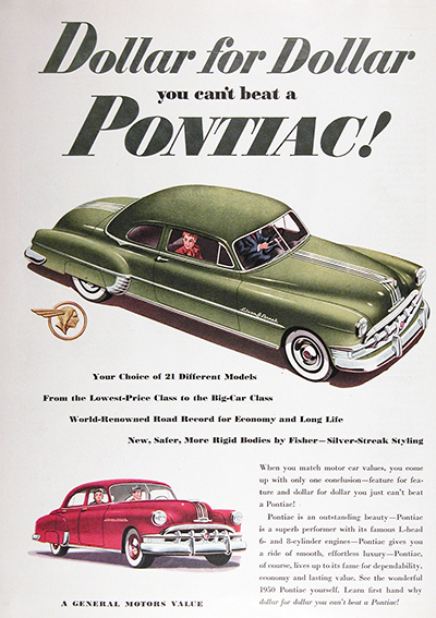 1950 Pontiac Silver Streak Vintage Ad #025509