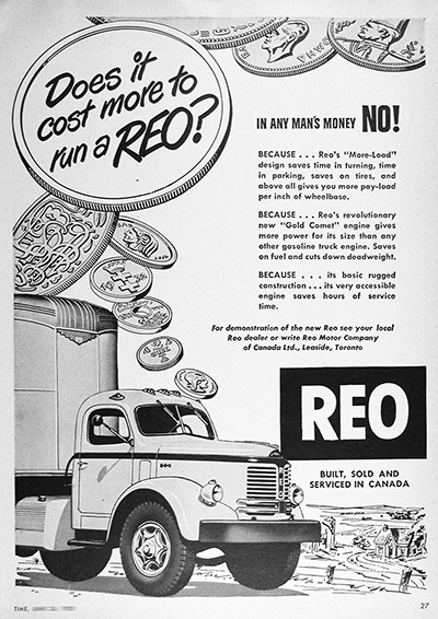 1950 REO Semi Truck Vintage Ad #025503