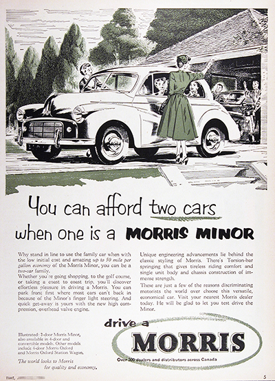 1954 Morris Minor 2-Door Vintage Ad #025566