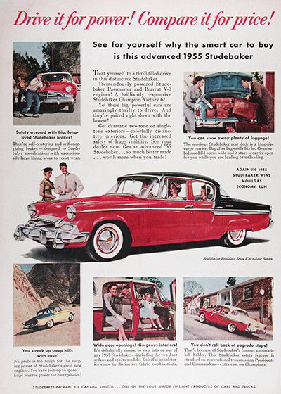 1955 Studebaker President Vintage Ad #000653