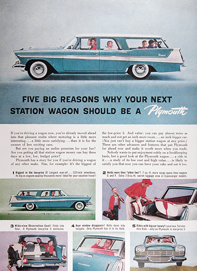 1958 Plymouth Suburban Station Wagon Vintage Ad #025638