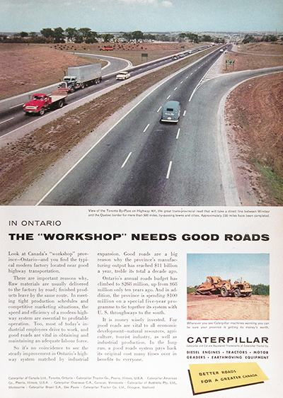 1959 Caterpillar HWY 401 Vintage CDN Ad #025946