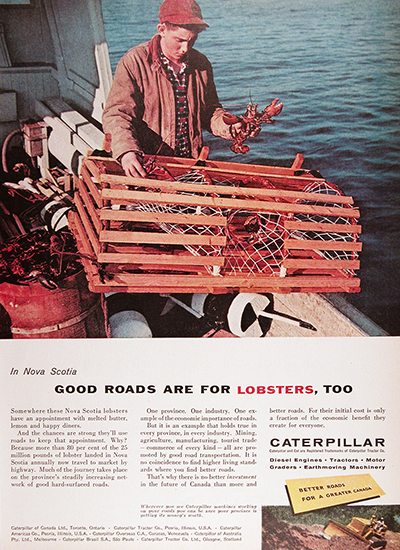 1959 Caterpillar NS Lobsters Vintage Ad #025688
