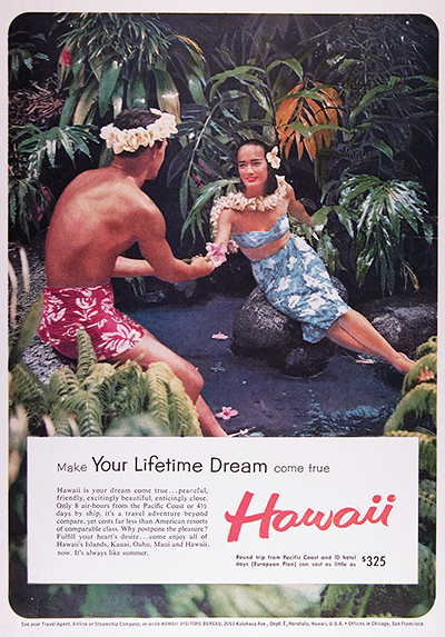 1959 Hawaii Tourism Blue Lagoon Vintage Ad
