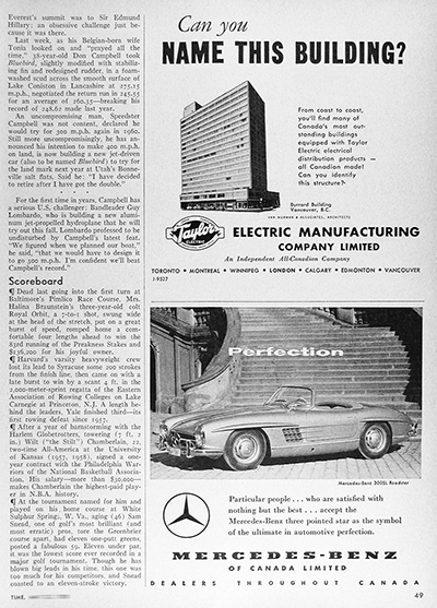 1959 Mercedes Benz 300 SL Roadster Vintage Ad #025906