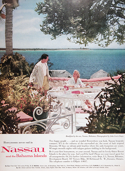 1959 Breakfast on Nassau Vintage Ad 