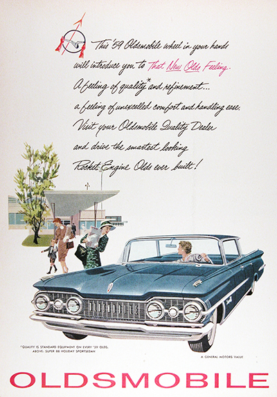 1959 Oldsmobile Super 88 Holiday Sedan Vintage Ad #025909
