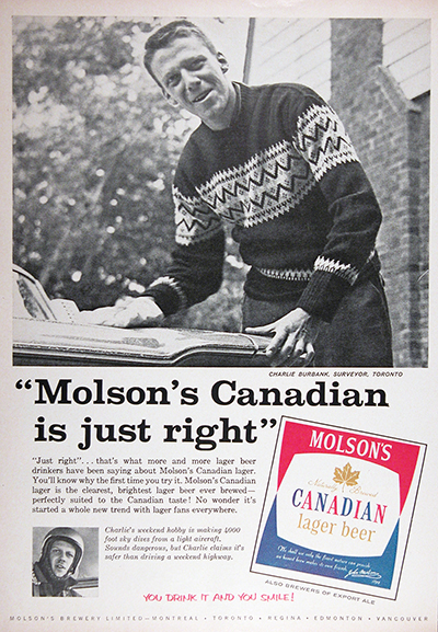 1961 Molson Canadian Beer Vintage Ad #025746