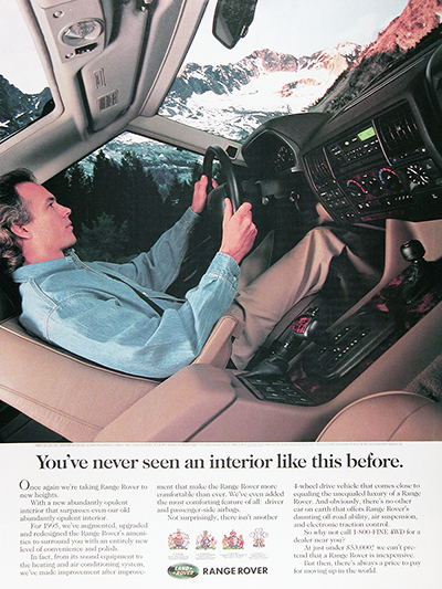 1995 Range Rover Interiors Vintage Ad #025955