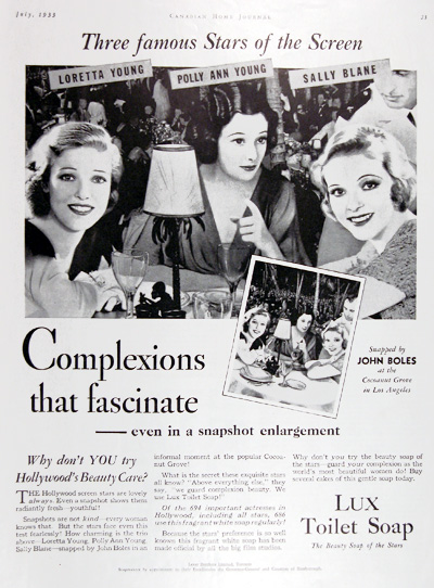 1933 Lux Toilet Soap Vintage Ad #009948