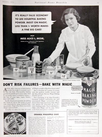 1934 Magic Baking Powder Vintage Ad #025426