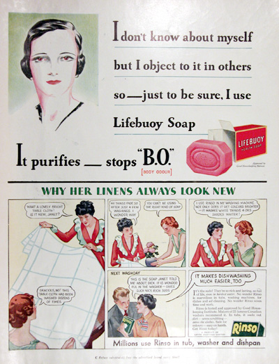 1934 Lifebuoy & Rinso Soap Vintage Ad #025424