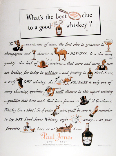 1939 Paul Jones Whiskey Vintage Ad #025496