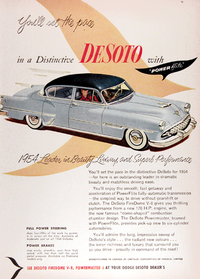 1954 DeSoto Firedome Sedan Vintage Ad #025388