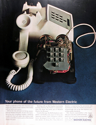 1964 Western Electric Touch Tone Telephone Vintage Ad #011569