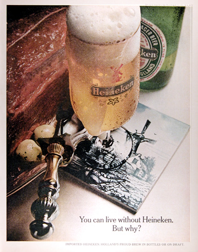 1969 Heineken Beer Vintage Ad #012943