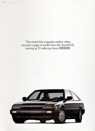 1987 Honda Accord LXi Coupe Vintage Ad #006263